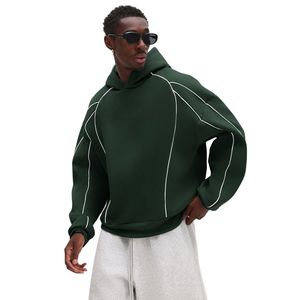 Nouveau design – Sweat à capuche unisexe en molleton à épaules tombantes, coupe oversize, qualité supérieure, 100 % coton épais, avec passepoil contrastant - Product Image 5