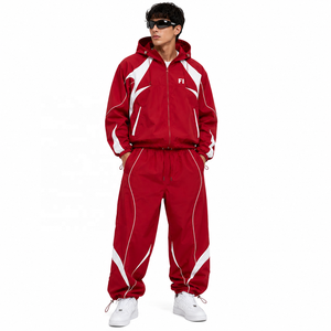 Conjunto Deportivo Informal Personalizado de Gran Tamaño, Chaqueta Cortavientos Reflectante 3M, Chándal de Nailon, Conjunto de Joggers, Chaquetas para Hombre - Product Image 4