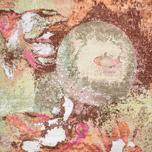 Tapis d'intérieur sur mesure en laine et soie noué à la main - Tapis moderne abstrait à poils ras pour intérieurs haut de gamme - Product Image 1