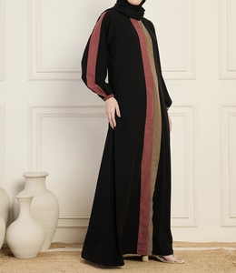 Wholesale Dubai Beautiful Black Traditional Islamic Women's Saudi Arabian <b>Abaya</b> Spring Polyester Breathable Ankle Length Muslim - Product Image 4