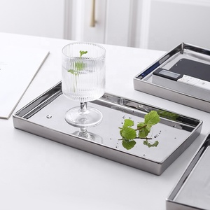 Plateau de rangement à bijoux rectangulaire en céramique plaqué argent de luxe léger, style nordique, multifonctionnel, pour l'affichage en hôtel - Product Image 1