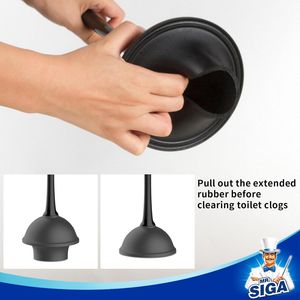 Juego de desatascador de inodoro gris y cepillo para inodoro para limpieza de baños, 1 set - Product Image 5