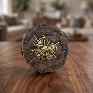 Modern Design Leather Cord Woven Brown <b>Knobs</b> & Pull Handle for <b>Dresser</b> & Bedroom Cabinets HBRMW 251 for Kitchen & Bathroom Use - Product Image 1
