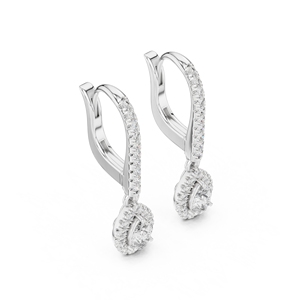 Pendientes de Aro Modernos con Diamantes Cultivados en Laboratorio, Chapados en Rodio, Oro Blanco de 18 Quilates, Regalo para Compromiso, Boda, San Valentín - Product Image 1