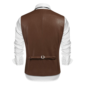 Chaleco de cuero transpirable y duradero de alta calidad, diseño de logotipo personalizado, ropa de moda para exteriores, chaleco de cuero para motocicleta para hombre - Product Image 2