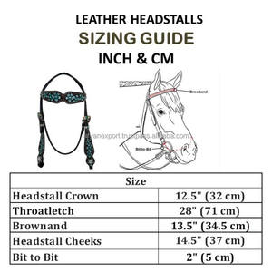 Bride occidentale de serre-tête de cheval en cuir taillé à la main avec des accents de cristal turquoise pour Rodeo Trail & Barrel Racing Tack - Product Image 5