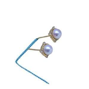 Zhuji Danshui S925 <b>Silver</b> Live Cross-border Wholesale Double Pearl White Strong Light Butterfly Earnail Fashion <b>Stud</b> Earrings - Product Image 5