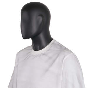 Camiseta Blanca Oversize de Diseño Exclusivo con Corte Cuadrado, Manga Raglán y Efecto Desgastado - Product Image 4