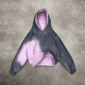 Sudadera con Capucha de Manga Larga para Mujer, Estampada con Efecto Ácido, Estilo Patchwork, Ropa Urbana Informal para Otoño e Invierno - Product Image 3
