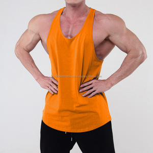 OEM Logo Gym Stringer Tank Top 100% Cotton Retro Plain Sport Body Building Fitness Running <b>Tanktop</b> Casual Vintage Ringer for - Product Image 6
