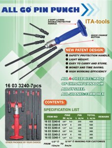 7pcs/set Industrial <b>DIY</b> Hex Shank Interchangeable Pin Punch OEM ODM - Product Image 4