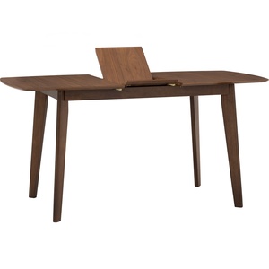 Table à manger extensible en bois KD Design économique, 4 à 6 places, fonctionnelle, gain de place, finition bois foncé, fabriquée en Malaisie - Product Image 4