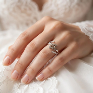 Bague de mariage en or jaune 18 carats avec 3 pierres, design tendance, qualité supérieure, diamant véritable, bijoux naturels de Chine, pour anniversaire - Product Image 5