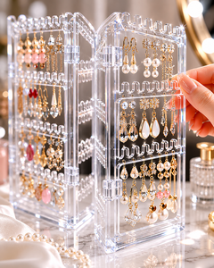 Space-Saving Foldable Acrylic Jewelry Display <b>Stand</b> Glossy Finish Customizable Size Color Freestanding Necklace Organization - Product Image 5
