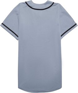 Camiseta Deportiva FALOR Gris Estilo Béisbol con Ribete Negro y Botones al Frente, Material de Poliéster Resistente - Product Image 2