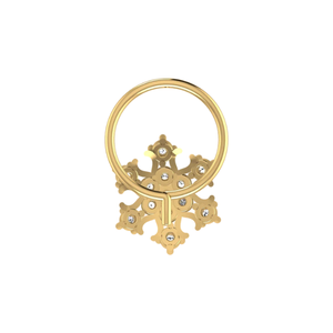 AJRETAIL 0.1 Carat Natural Diamond Flower Ethnic <b>Nose</b> Pin 14K <b>Gold</b> HI Color VS-SI Clarity Fine Women's Piercing Jewelry - Product Image 5