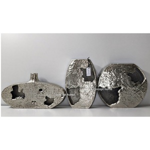 Modern Luxury Handmade Eco-Friendly Metal Flower Vase Matt Glaze Customizable for Wedding Home Decor Easter Coastal Style - Product Image 1