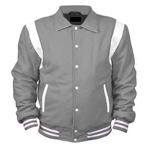 Chaquetas Varsity Letterman de Alta Calidad, Cuerpo de Lana Transpirable, Cuello Alto, Logotipo Frontal, Chaqueta Casual de Invierno para Hombre 2025 - Product Image 1