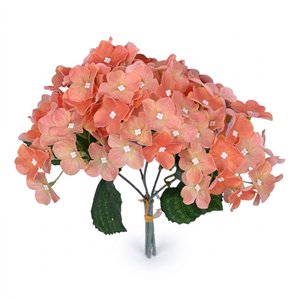Flores de Hortensia Artificiales Color Naranja, Ramo Hecho a Mano, Cabeza Floral Moderna y Ecológica para Decoración de Bodas y Hogar - Product Image 2