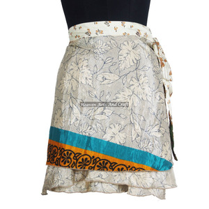 Best Premium Quality Of Art Silk Mini <b>Skirts</b> For Women Short Sari Wrap <b>Skirt</b> Trendy Boho <b>Gypsy</b> Beach Cover Sari <b>Skirt</b> For Casual - Product Image 5