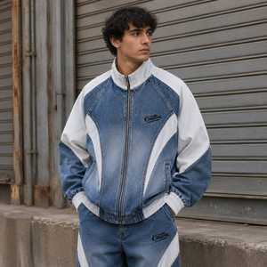 Custom Men's Varsity Jacket Plain Dyed Solid Casual Windproof Breathable Anti-Bacterial Heated Turn-down Collar <b>Covered</b> <b>Button</b> - Product Image 1