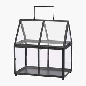 Terrarium en verre pour plantes aériennes et mousse, avec cadre en métal noir, terrarium en verre pour succulentes, terrarium en verre géométrique moderne pour intérieur - Product Image 2