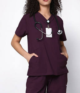 Wholesale Custom Logo Summer Scrub Sets Stretch Spandex <b>Nurse</b> Hospital Scrubs Suit Tops Unisex Medical Hospital Uniforms - Product Image 1