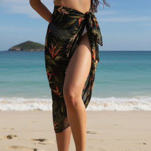 Pareo de Playa para Mujer, Nuevo y Moderno, de Rayón, Falda Envolvente, Cubre Bikini, Estampado Tropical, Ropa de Playa para Vacaciones de Verano, Venta al Por Mayor - Product Image 1