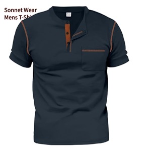 เสื้อยืดผู้ชายแบบมีกระเป๋า สวมใส่สบาย เนื้อผ้านุ่ม สีพื้น - Product Image 6