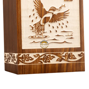 Handcrafted eagle wave design urn & Natural Wood Cremation Urn white epoxy Ashes Box Artistic Funeral by AYAANS - Product Image 5