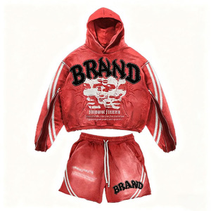 Conjunto Deportivo Ecológico sin Costuras con Capucha, Ropa Urbana de Manga Larga con Cordón Ajustable y Pantalones Cortos, Unisex para Adultos, Ropa de Otoño - Product Image 5