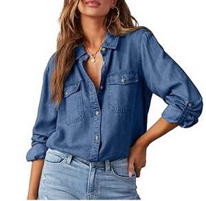 Camisas de Mezclilla 100% Algodón de Alta Calidad al por Mayor con Aspecto Desgastado, Camisas de Mezclilla Modernas de Manga Larga para Uso Casual de Verano - Product Image 2