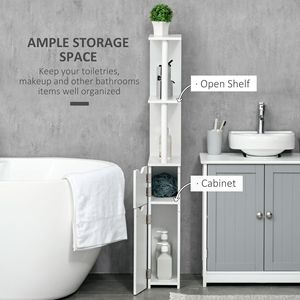 Mobiletto da bagno bianco con ripiani aperti, accessorio per arredamento - Product Image 4