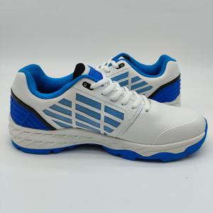 Chaussures de cricket respirantes pour hommes, blanches et bleues, tige synthétique, semelle en caoutchouc antidérapante - Product Image 3