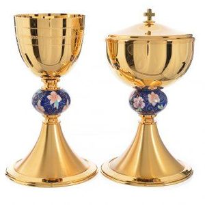 Ensemble Calice et Ciboire en Métal, Confection de Qualité Supérieure pour Cérémonies Religieuses et Réunions Sacrées - Product Image 2