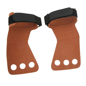 Protectores de Manos de Cuero para Gimnasia, Antideslizantes, Ajustables, de Tres Dedos, para Levantamiento de Pesas - Product Image 6