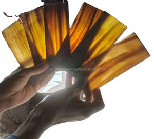 Placa Rectangular Multicolor Moderna Hecha a Mano en India con Escamas de Cuerno de Búfalo, Tacto Real, Artesanía Natural, para Gafas o Mango de Cuchillo - Product Image 2