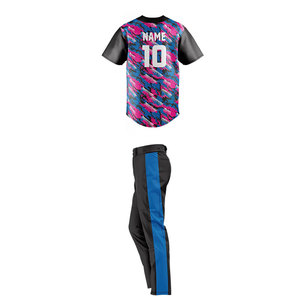 Ensemble maillot et pantalon de baseball personnalisés, polyester anti-humidité, uniforme de sport par sublimation pour équipe - Product Image 6