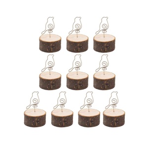Porte-cartes de visite en bois et métal, design oiseaux, support de présentation de cartes de visite professionnelles, meilleur prix - Product Image 1