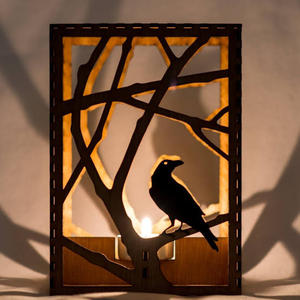 ที่ใส่เทียนไม้ MDF ตัดด้วยเลเซอร์ ดีไซน์ใหม่ งานแฮนด์เมด ผลิตจากไม้แท้ ราคาถูก - Product Image 3