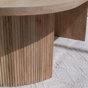 Table basse en bois ovale Vandana Astra Radiant pour les intérieurs de salons modernes - Product Image 3