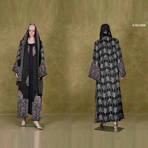 Abaya de Algodón Transpirable con Frente Abierto, Prenda Exterior Islámica Modesta para Uso Diario, Oficina y Oración, Disponible para Exportación - Product Image 3