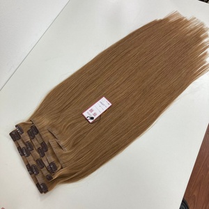 24 pouces vierge Double dessiné Remy cheveux de luxe A +++ couleur noire #8 vietnamien sans couture Clip-In brut naturel bouclé haute visibilité - Product Image 6