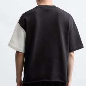 T-shirt décontracté pour homme en coton tricoté minimaliste, col rond, manches courtes, coupe ample, respirant, écologique, séchage rapide, idéal pour l'été - Product Image 2