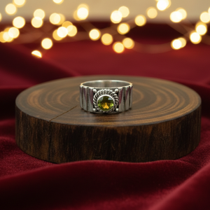 Pure 925 Sterling Silver <b>Peridot</b> <b>Ring</b> Rose Gold Yellow Gold Plated Vintage Tribal Statement Band Jewelry Gift for Women Unisex - Product Image 6