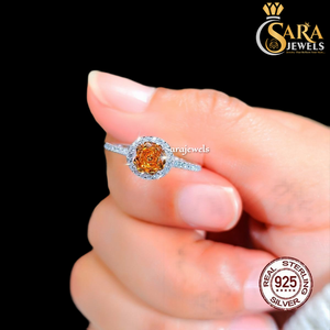 แหวนเพชรหมั้นผู้หญิงชุบเงินแท้ 925 จาก Sara Jewels ประดับด้วยเพชรทรงกลมคิวบิกเซอร์โคเนียสังเคราะห์ สไตล์หรูหรา สำหรับส่งออก - Product Image 3
