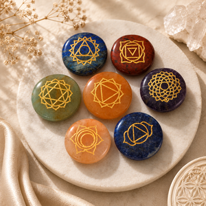 Ensemble de disques gravés Chakra de guérison, set à cristaux, 3 pièces - Product Image 1