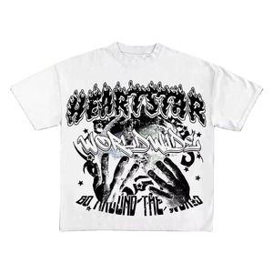 เสื้อยืดโอเวอร์ไซส์ผู้ชาย ผ้าฝ้าย 100% สไตล์วินเทจ พิมพ์ลายตัวอักษรตามสั่ง เสื้อผ้าสตรีทแวร์ ฮิปฮอป เสื้อยืดลำลอง ขายส่ง - Product Image 3