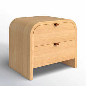 Mesita de Noche Moderna de Madera Estilo Escandinavo con 2 Cajones, Mueble de Dormitorio de Lujo, Hecho a Mano, Resistente - Product Image 5