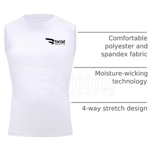 Solid Color Customized Logo Sleeveless <b>Compression</b> <b>Shirts</b> New Style Sustainable Sleeveless <b>Compression</b> <b>Shirts</b> - Product Image 4